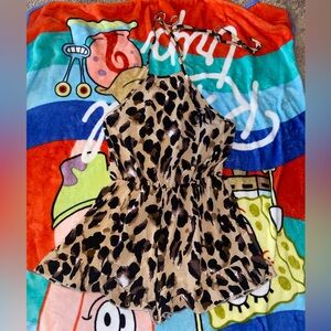 SHEIN Animal Print Halter Romper
